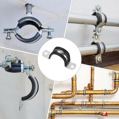 20-Pack Cable Clamps, 23/32 Inch/ 18 mm 304 Stainless Steel Rubber Cushioned Insulated Cable Clamp U Shape Metal Holder for Tube/Wire/Pipe/Loop Installation in Kuwait