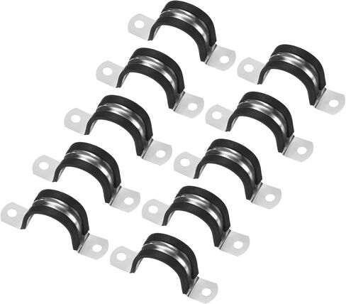 20-Pack Cable Clamps, 23/32 Inch/ 18 mm 304 Stainless Steel Rubber Cushioned Insulated Cable Clamp U Shape Metal Holder for Tube/Wire/Pipe/Loop Installation in Kuwait