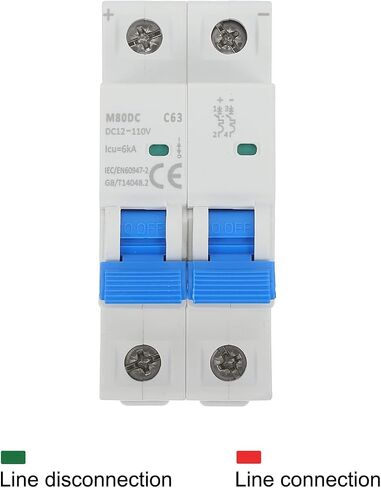 Meccanixity 1 PCS DC Miniature Circuit Breaker 2P 10A 12-110V عزل M80DC DIN RAIL MATT in Kuwait