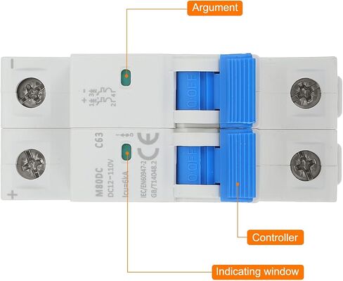 Meccanixity 1 PCS DC Miniature Circuit Breaker 2P 10A 12-110V عزل M80DC DIN RAIL MATT in Kuwait