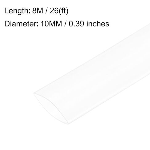 uxcell Heat Shrink Tubing, 10mm Dia 16mm Flat Width 2:1 Heat Shrink Wrap Cable Sleeve Heat Shrink Tube 8m Clear in Saudi Arabia