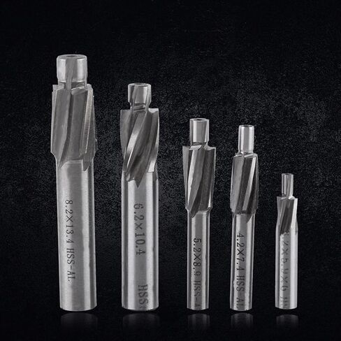 5PCS Counterbore Drill Bits Set, Hexagonal Counterbore Drill Bit, HSS-AL Straight Shank 4 Flutes End Mill Bits M3-M8 for Copper Aluminum Cast Iron in Saudi Arabia