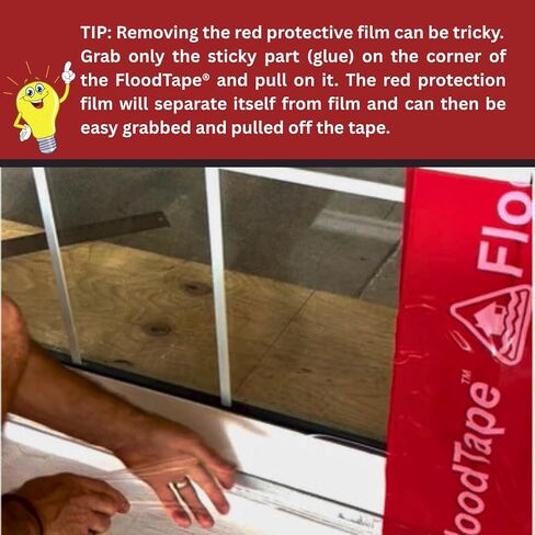 FloodTape® Waterproof Adhesive Tape – 8 inches Extra Wide x 20 feet Long Roll - Temporary Flood Barrier for Doors & Windows – Double-Sided, No Residue, No Damage, Easy Installation in Saudi Arabia