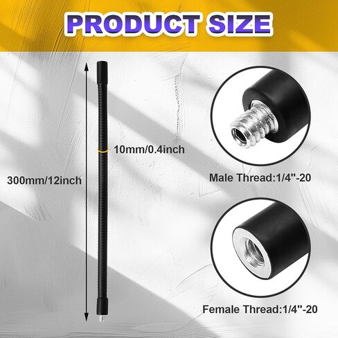 12" Gooseneck Tube Extension Holder,1/4"-20 Female to Male Thread Metal Universal Hose Flexible Arm for Phone Action Camera Microphone(2 PCS) in Saudi Arabia