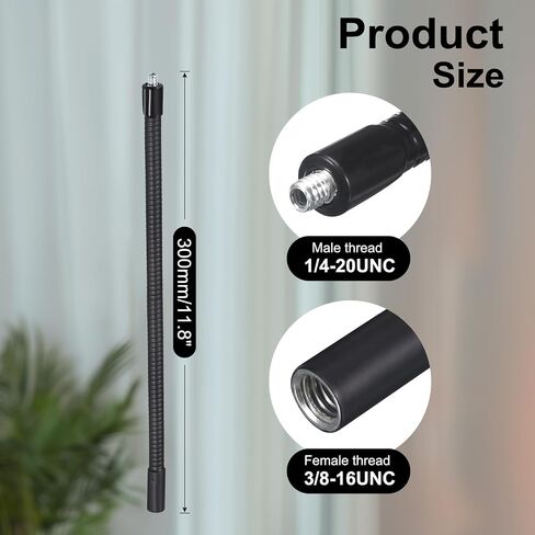 20-Inch Flexible Gooseneck Tubing, 3/8" Female to 1/4" Male Thread Universal Arm Gooseneck Extension Holder for Microphone, Tripod Phone, Camera, LED Video Lights in Kuwait