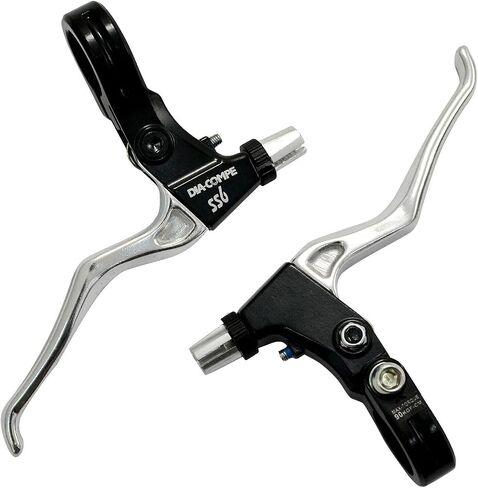DIA -Compe SS6 Old School MTB Mountain Bickle Brake Brake Lever Set - Black/Silver in Saudi Arabia