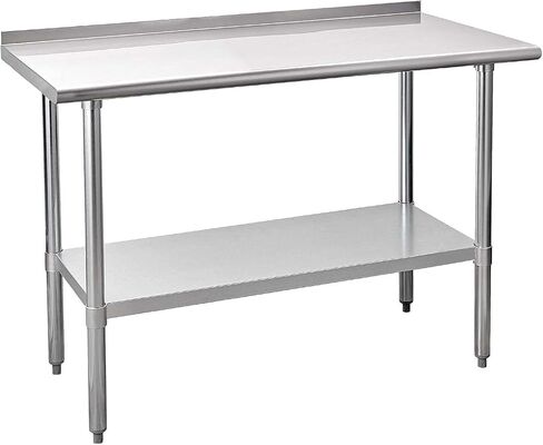 Commercial Stainless Steel Work Table - Heavy Duty 32 x 24 x 34 Inch Food Prep Table with Undershelf, Restaurant-Grade Kitchen Workstation (Silver) in Saudi Arabia