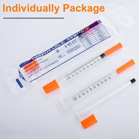1ML/CC المحقنة U-100 32G 5/16 بوصة (8 مم) محقنة مختبر علمي ， حزمة ملفوفة بشكل فردي من 20 in Kuwait