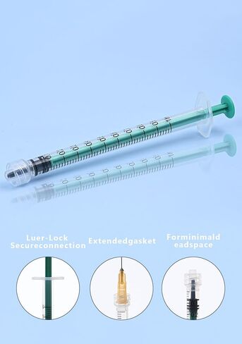 5 Pack 3ml Disposable Syringes with 23Ga 1-Inch, Luer Lock Design, Individually Wrapped for Lab, Scientific, and Industrial Use in Kuwait