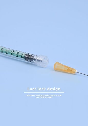 5 Pack 3ml Disposable Syringes with 23Ga 1-Inch, Luer Lock Design, Individually Wrapped for Lab, Scientific, and Industrial Use in Kuwait