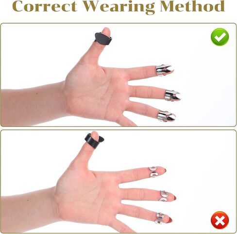 9 Pcs Banjo Finger Picks Set Stainless Steel Adjustable Finger and Thumb Picks for Guitar(Silver, Black) in Kuwait