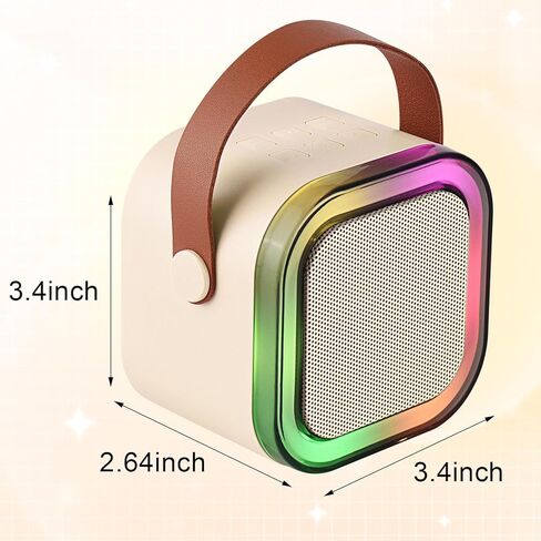 آلة الكاريوكي للأطفال البالغين ، مكبر صوت بلوتوث المحمولة المصغرة مع ميكروفون لاسلكي وأضواء ، ألعاب لجميع الهواتف الذكية ، عيد ميلاد ، عائلة ، منزل للحفلات الوردية in Kuwait