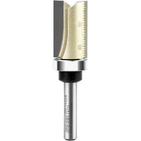 2F Straight Bit with Bearing Woodworking Cutting Trimming Milling Cutter Carbide Alloy Wood MDF Plywood Particle Board(6.35x12.7x5) in Kuwait