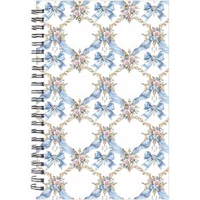 Pink Bow Notebook for Women - Coquettte Journal for Girly Teen Preppy School Supplies Pink Flower Spiral Notepad Back to School Study Supplies Stationary for Students Teacher 5.5x8.3 Inches in Saudi Arabia