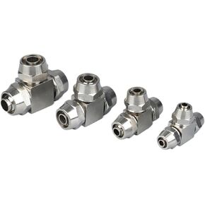 Pneumatic Fast Screw Fittings Reducer Connector T 4/6/8/10/12mm Lock Nut High Pressure Quick Screwing Tee Pipe Connectors(Color:12mm to 10mm) in Kuwait