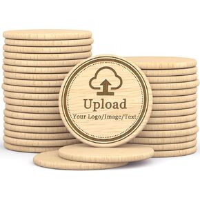 30-100Pcs Custom Wooden Drink Tokens, 40mm Round Wood Chips, Double-Sided Engraved with Your Text or Logo Drink Chips for Bars, Weddings, Parties, and Events in Saudi Arabia