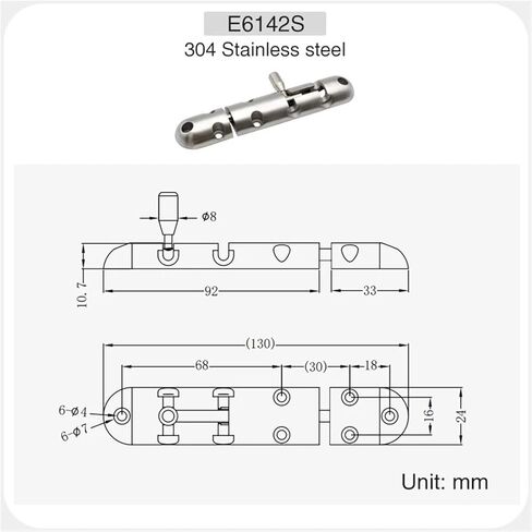 Stainless Steel Bolt Door Bolt Room Cast Solid Buckle Exposed Bolt Door Bolt DK614-2 1Pcs in Kuwait