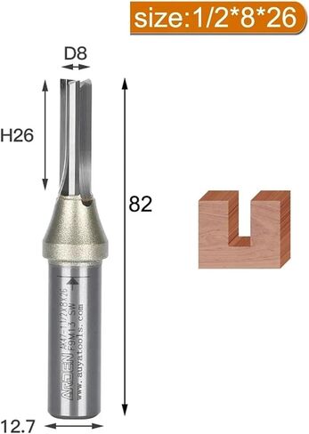 ARDEN TCT 3 Flutes مباشرة موجه التقطيع متعدد الوظائف بت من الحفر تقليم نقش الخشب MDF طحن الخشب (12.7x8x26) in Saudi Arabia