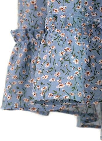 Arjungo Women's Floral Print High Waist with Drawstring Ruffle Flared Boho A Line Skater Mini Skirt in Saudi Arabia