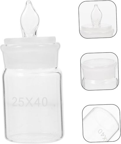 ABOOFAN Laboratory Weighing Bottle Clear Borosilicate Glass Practical Sampling Jar with Lid for Chemical and Biological Weighing in Saudi Arabia