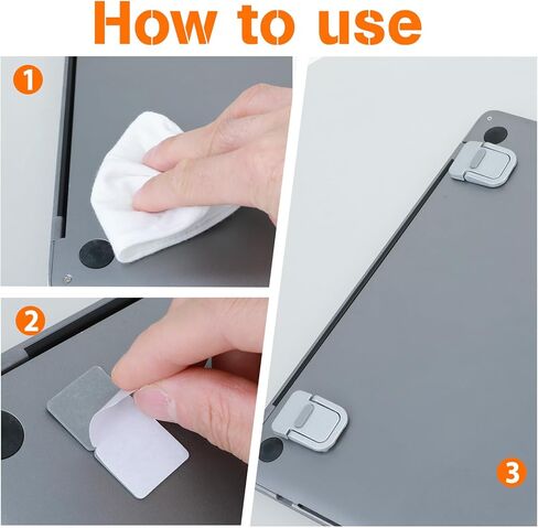 Thinp 2Pcs Keyboard Stand, Portable Laptop Stand Mini Computer Keyboard Stands for Desk Self-Adhesive Invisible Laptop Feet Keyboards Riser for Most Keyboards(Silver) in Saudi Arabia