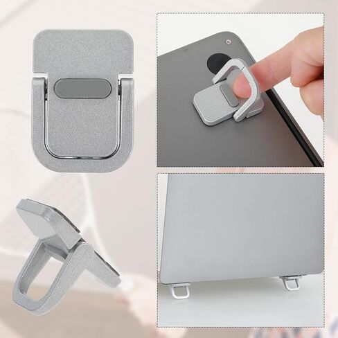 Thinp 2Pcs Keyboard Stand, Portable Laptop Stand Mini Computer Keyboard Stands for Desk Self-Adhesive Invisible Laptop Feet Keyboards Riser for Most Keyboards(Silver) in Saudi Arabia