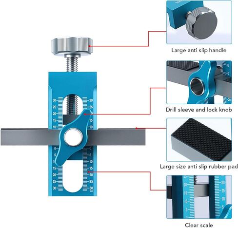 Yunseity Quick Door Alignment,Cabinet Door Installation Positioner Tool, 0-40mm Clamping Range, Drilling Locator with 6mm, 8mm, 10mm Drills Bit for Rebound Device Installation in Saudi Arabia