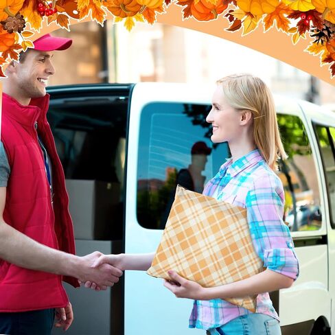 ROOWEST 100 PCS Fall Poly poly Mailers Maple Leaves Bag Bag مع ختم خريف الخريف ختم الأكياس البريدية أكياس مغلف للحصاد لعيد الشكر ملابس الأعمال الصغيرة in Kuwait