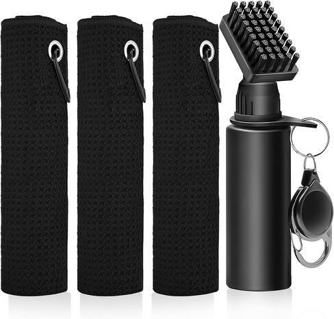 Golf Club Brush, Golf Club Cleaner with Water Bottle, 3PCS Microfiber Golf Towel for Bags Ball Cleaner Brush Grip Cleaner Essential Accessories in Saudi Arabia