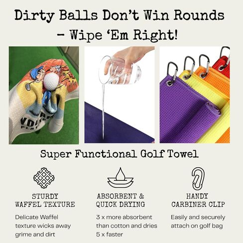 Funny Golf Towels- Golf Themed Gag Gifts for Men Who Have Everything, Golf Towels for Golf Bags with Clip for Men, Funny, Unique Accessories (Best) in Saudi Arabia