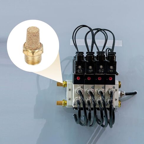 MECCANIXITY 8PCS Pneumatic Exhaust Muffler, 1/4" NPT Male Sintered Bronze Muffler Brass Air Line Fittings for Pneumatic Tools and Industrial Machinery in Saudi Arabia