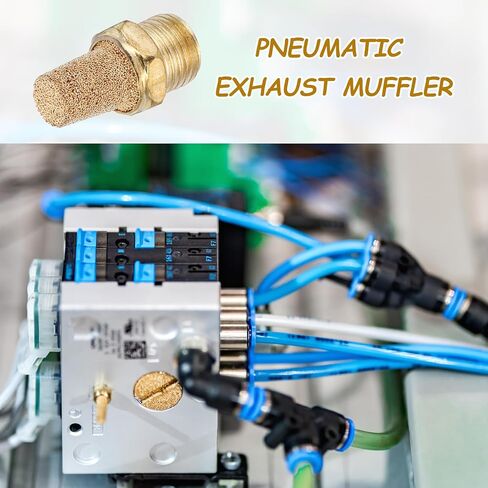 MECCANIXITY 8PCS Pneumatic Exhaust Muffler, 1/4" NPT Male Sintered Bronze Muffler Brass Air Line Fittings for Pneumatic Tools and Industrial Machinery in Saudi Arabia