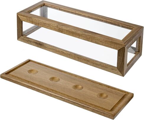 MyGift Baseball Display Case, Premium Acacia Wood and Clear Acrylic Countertop Collectible Baseball Display Case Collectors Showcase Box in Saudi Arabia
