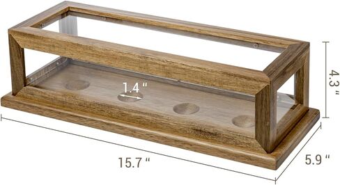 MyGift Baseball Display Case, Premium Acacia Wood and Clear Acrylic Countertop Collectible Baseball Display Case Collectors Showcase Box in Saudi Arabia
