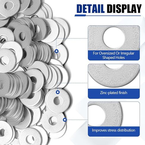 400 Pieces 1/4" x 1-1/4" Fender Washers Zinc Thickness 1 mm Fender Washers for Wood and Wet Environment in Saudi Arabia