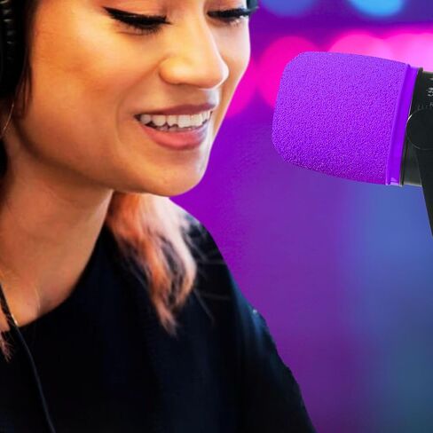 مرشح POP MV7 لـ Shure MV7 ، MV7I ، MV7+، MV7X ، غطاء الزجاج الأمامي للميكروفون يحل محله اللون الوردي الملون والأرجواني والأحمر وحلقة التجنيب (الأرجواني) in Kuwait