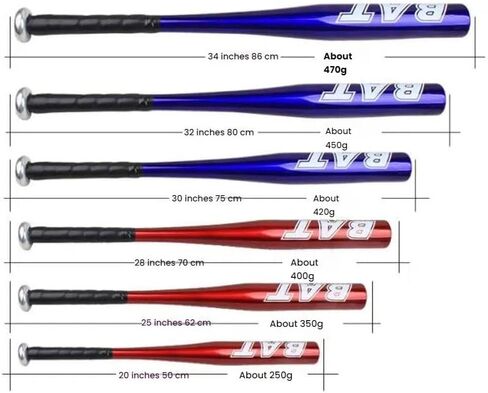 Professional Baseball Bat for Adults & Youth - 34/32/30/28/25/20 Inch Lightweight Aluminum Alloy Bats with Comfort Grip, Perfect for Training & Games, Multiple Colors in Saudi Arabia