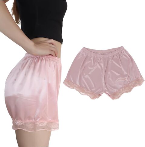 2 Pack Women Slip Shorts for Under Dress Half Slip Pettipants Bloomers Culotte Shorts for Under Skirts Dresses, Black and White in Saudi Arabia