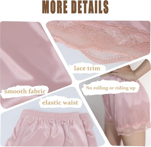 2 Pack Women Slip Shorts for Under Dress Half Slip Pettipants Bloomers Culotte Shorts for Under Skirts Dresses, Black and White in Saudi Arabia