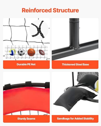 VEVOR Volleyball Training Net System,8 * 11/12 * 11ft/Pitching Practice/Spiking Practice/14 Net,Portable Net Station, Easy Setup Indoor Outdoor Target Net for Serving Spiking Setting in Saudi Arabia