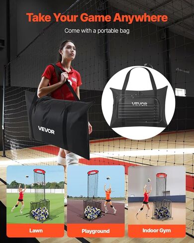 VEVOR Volleyball Training Net System,8 * 11/12 * 11ft/Pitching Practice/Spiking Practice/14 Net,Portable Net Station, Easy Setup Indoor Outdoor Target Net for Serving Spiking Setting in Saudi Arabia