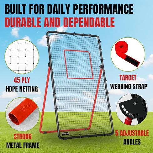 Volleyball Rebounder Net 7x4 FT – 5 Angle Adjustable Volleyball Training Equipment - Durable 45 PLY Bounce Back Net – Practice Net – Includes Ball, Pump & Carry Bag - Gift-Ready Set in Saudi Arabia