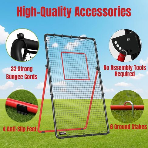 Volleyball Rebounder Net 7x4 FT – 5 Angle Adjustable Volleyball Training Equipment - Durable 45 PLY Bounce Back Net – Practice Net – Includes Ball, Pump & Carry Bag - Gift-Ready Set in Saudi Arabia