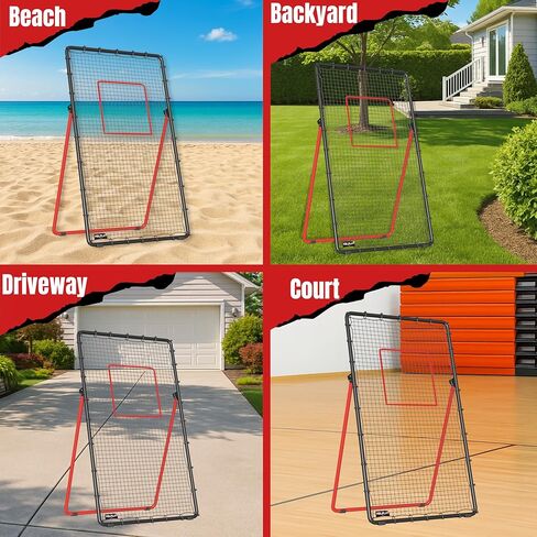Volleyball Rebounder Net 7x4 FT – 5 Angle Adjustable Volleyball Training Equipment - Durable 45 PLY Bounce Back Net – Practice Net – Includes Ball, Pump & Carry Bag - Gift-Ready Set in Saudi Arabia