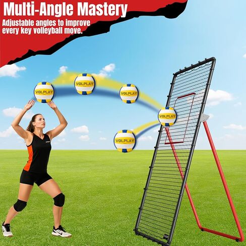 Volleyball Rebounder Net 7x4 FT – 5 Angle Adjustable Volleyball Training Equipment - Durable 45 PLY Bounce Back Net – Practice Net – Includes Ball, Pump & Carry Bag - Gift-Ready Set in Saudi Arabia