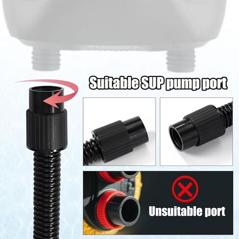 مجموعة خرطوم مضخة مضخة 8pcs ، 3.3 قدمًا ، خرطوم استبدال مضخة SUP مع 7 فوهات صمام هواء على نمط للوقوف القابل للنفخ ، قارب تجمع ، قارب ، قارب ، قارب ، in Kuwait