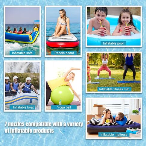 مجموعة خرطوم مضخة مضخة 8pcs ، 3.3 قدمًا ، خرطوم استبدال مضخة SUP مع 7 فوهات صمام هواء على نمط للوقوف القابل للنفخ ، قارب تجمع ، قارب ، قارب ، قارب ، in Kuwait