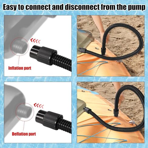 مجموعة خرطوم مضخة مضخة 8pcs ، 3.3 قدمًا ، خرطوم استبدال مضخة SUP مع 7 فوهات صمام هواء على نمط للوقوف القابل للنفخ ، قارب تجمع ، قارب ، قارب ، قارب ، in Kuwait