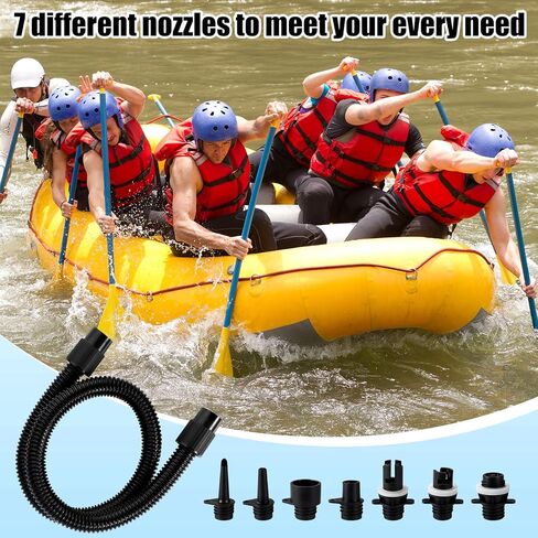 مجموعة خرطوم مضخة مضخة 8pcs ، 3.3 قدمًا ، خرطوم استبدال مضخة SUP مع 7 فوهات صمام هواء على نمط للوقوف القابل للنفخ ، قارب تجمع ، قارب ، قارب ، قارب ، in Kuwait