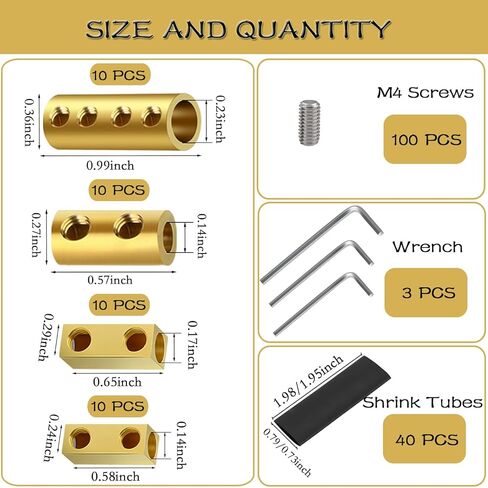 40pcs 2 ، 4 ، 6 ، 8 ، 10 ، 12awg موصلات سلكية ، محطة توصيل الأسلاك السريعة ، موصل سلك موصل الدائرة مع مسامير ، أنابيب تقلص الحرارة و مفصلها ، للأجهزة المنزلية وصناعة الطاقة in Kuwait